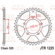 JT Sprockets rear sprocket JTR1225.41 for bikes, 520 pitch, durable steel construction, with teeth visible in the image.