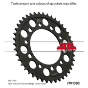 Rear JT Sprockets JT R1303.39 sprocket for 520 pitch motorcycle, compatible with JTR1316.XX series, durable metal construction.