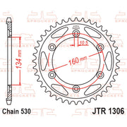 Rear sprocket from JT Sprockets JTR1306.42 model, showing its metal teeth and round shape designed for motorcycle chain drive.