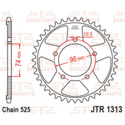 Rear sprocket from JT Sprockets JTR1313.40 model, showing the metal gear with teeth designed for motorcycle chain drive.