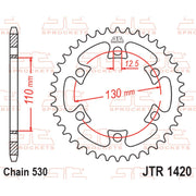 JT Sprockets rear sprocket JTR1420.40 for 530 pitch, featuring durable metal construction and precise gear teeth for motorcycle performance.