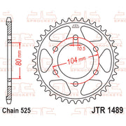 JT Sprockets rear sprocket JTR1489.39, durable metal motorcycle sprocket with gear teeth for optimal performance.