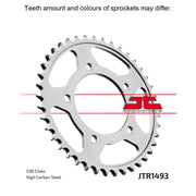 JT Sprockets rear sprocket JTR1493.42 with 520 pitch, featuring durable steel construction and precision machining for motorcycle performance.