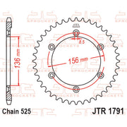 Rear sprocket from JT Sprockets JTR1791.41 series, showcasing the metal gear with teeth designed for motorcycle drivetrain.