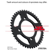 JT Sprockets rear sprocket JTR1794.45, black metal motorcycle sprocket with evenly spaced teeth for optimal performance.