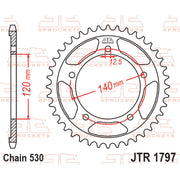Rear sprocket from JT Sprockets, model JTR1797.41, featuring a durable metal construction for motorcycle drivetrain.