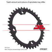JT Sprockets rear sprocket JTR1857.36, durable motorcycle sprocket with silver finish and gear teeth for optimal performance.