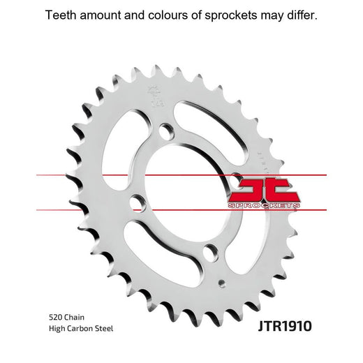Rear JT Sprockets JTR1910.32 motorcycle sprocket with visible teeth and metal finish, designed for durability and performance.