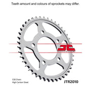 Rear sprocket from JT Sprockets JTR2010.48, showing the metal sprocket with gear teeth designed for motorcycle chain drive.