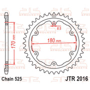 Rear sprocket from JT Sprockets JTR2016.44 model, featuring durable metal construction and gear teeth for motorcycle drivetrain.