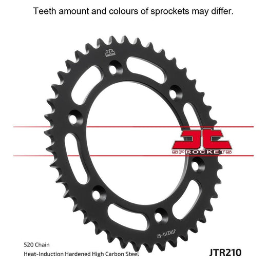 Rear JT Sprockets JTR210.55 520 pitch sprocket with multiple teeth and metal construction, designed for motorcycle chain drive.