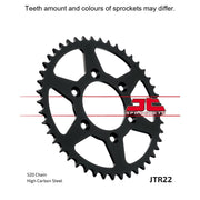 Rear JT Sprockets JTR22.42 by JT Sprockets, showing the black metal sprocket with gear teeth and mounting holes.