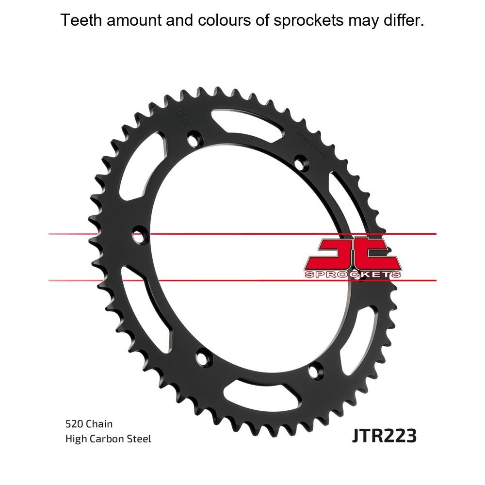 Rear sprocket by JT Sprockets, model JTR223.52, showcasing the durable metal construction and gear teeth design.