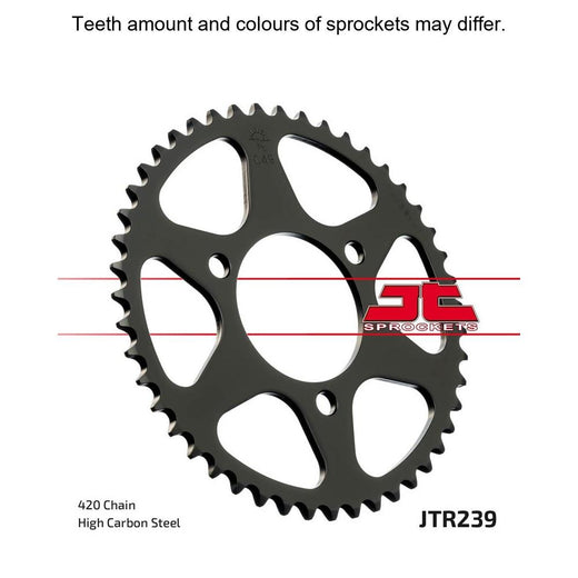 Rear JT Sprockets JTR239.36 428 pitch sprocket, metal with gear teeth, designed for motorcycle drive systems.