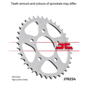 Rear sprocket by JT Sprockets, model JTR254.45, with 520 pitch, featuring durable steel construction and precise gear teeth.