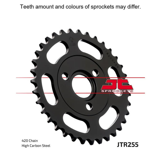 Rear JT Sprockets JTR255.28 motorcycle sprocket with durable steel construction and precise gear teeth for optimal performance