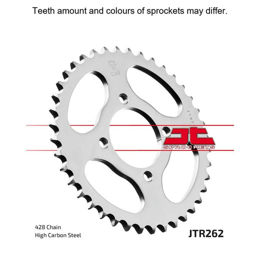 Rear JT Sprockets JTR262.40 sprocket with multiple teeth and metal construction, designed for motorcycle chain drive systems.