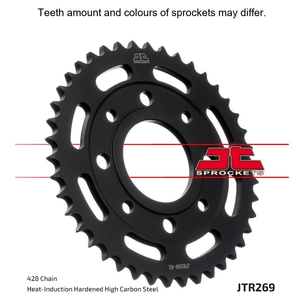 JT Sprockets rear sprocket JTR269.41 for motorcycles, featuring 428 pitch and durable construction.