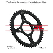JT Sprockets rear sprocket JTR271.50 with 428 pitch, featuring durable steel construction for motorcycle drivetrain performance.