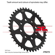 JT Sprockets rear sprocket JTR273.42 with 520 pitch, featuring a durable metal construction and precise gear teeth for motorcycle use.