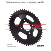 Rear sprocket from JT Sprockets, model JTR277.45, with metallic teeth and black finish, designed for motorcycle sprocket systems.