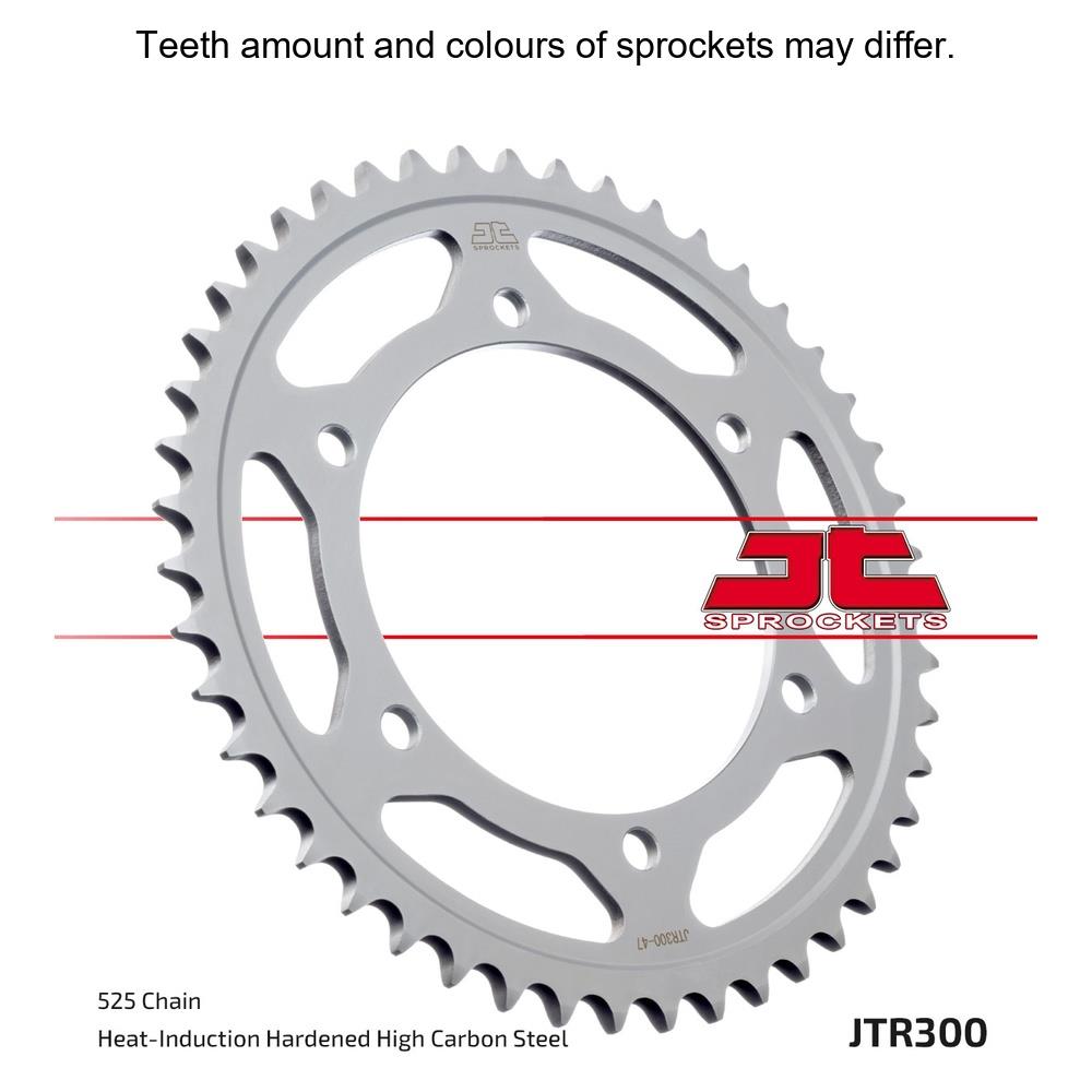 Rear sprocket from JT Sprockets JTR300.48 series, featuring a durable steel design with evenly spaced teeth for motorcycle chain drive.