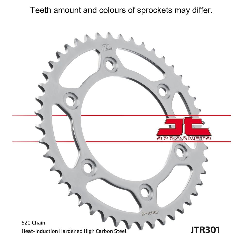 Rear JT Sprockets JTR301.39 by JT Sprockets, showing the black metal sprocket with gear teeth and central mounting hole.