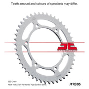 JT Sprockets rear sprocket JTR305.46, black metal motorcycle sprocket with evenly spaced teeth and branding details.