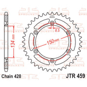 JT Sprockets rear sprocket JTR459.52 with multiple teeth and steel construction, designed for motorcycle drive systems.