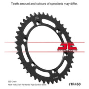 Rear sprocket from JT Sprockets JTR460.39, featuring durable metal construction and gear teeth for motorcycle chain drive.