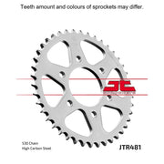 Rear sprocket from JT Sprockets JTR481.40 series, featuring a durable metal design with gear teeth for motorcycle or bike drivetrain.
