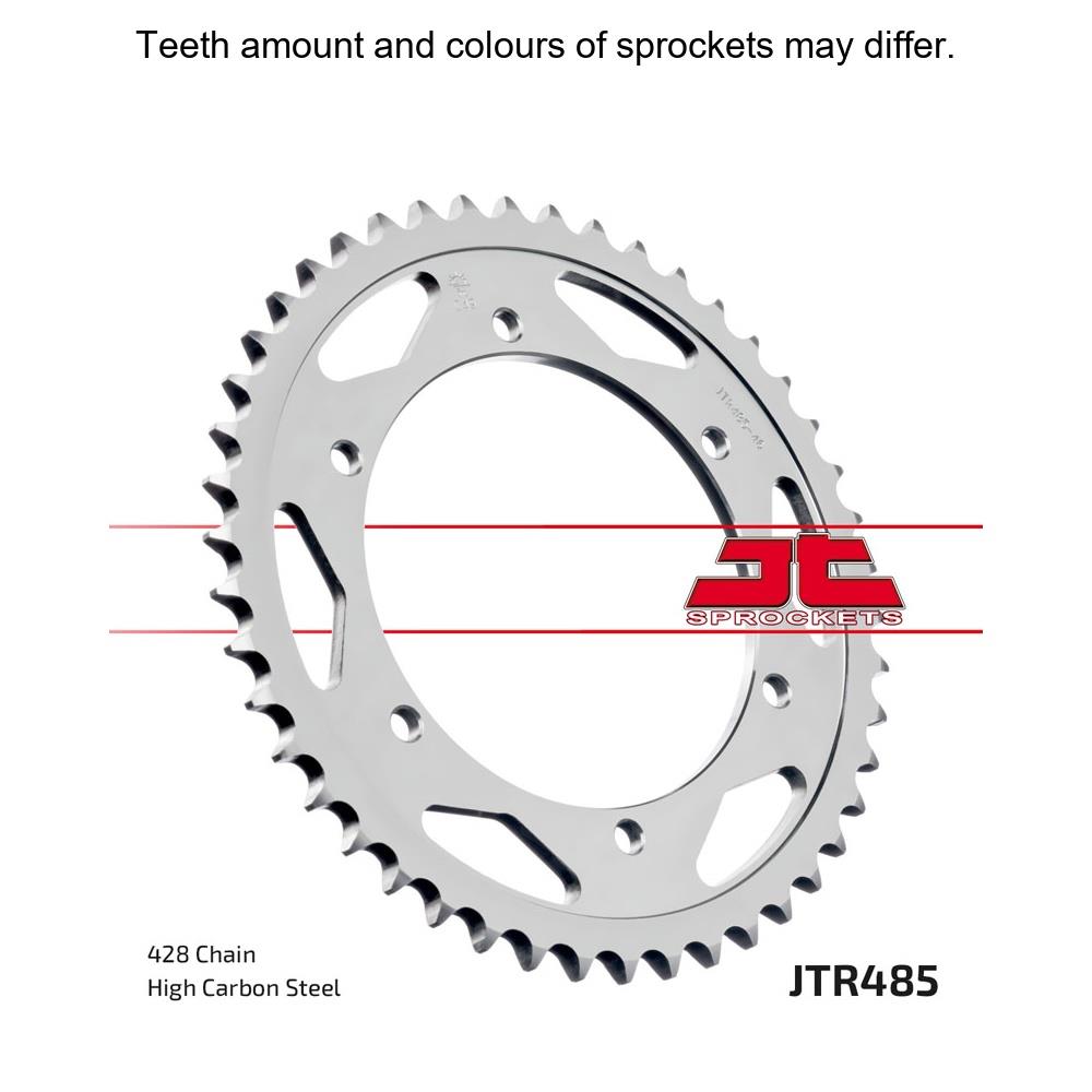 Rear sprocket JT Sprockets JTR485.46, durable motorcycle sprocket with multiple teeth and a black finish, designed for reliable performance.