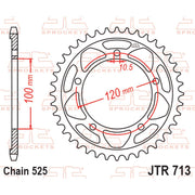 JT Sprockets rear sprocket JTR713.41, durable motorcycle sprocket with gear teeth and black finish for optimal performance.