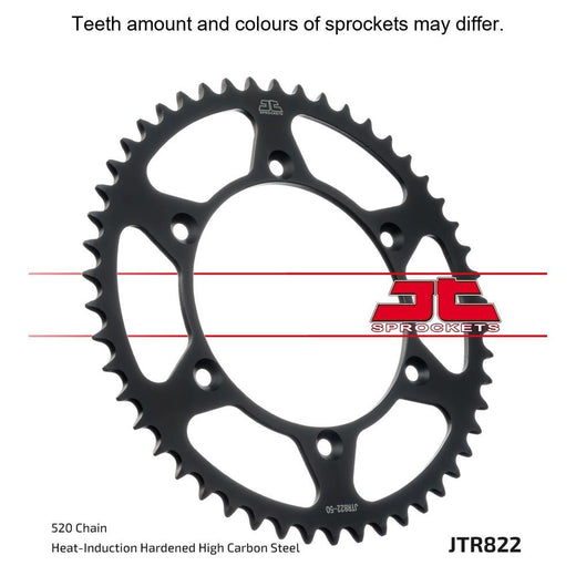 JT Sprockets rear sprocket JTR822.43 for 520 pitch, featuring durable steel construction and precise gear teeth.