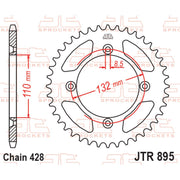 JT Sprockets rear sprocket JTR895.46 for 428 pitch motorcycle drive system, featuring durable metal construction and precise fit.