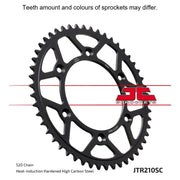 JT Sprockets self-cleaning lightweight rear sprocket JTR210.45SC for 520 pitch motorcycle chain, durable metal construction.