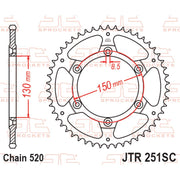 JT Sprockets self-cleaning lightweight rear sprocket JTR251.48SC, shown with detailed teeth and durable construction.
