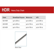 Heavy-duty JT Sprockets 420 pitch drive chain with split connecting link, suitable for up to 150cc engines, 120 links.
