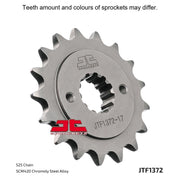 JT Sprockets front sprocket JTF1372.17 with 525 pitch, designed for motorcycle drive systems, shown in close-up image.