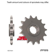 JT Sprockets front sprocket JTF1515.14 with 525 pitch, showcasing the durable metal construction and gear teeth design.