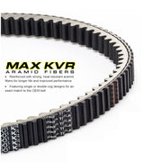 JT Sprockets MAX KVR Drive Belt JTB7501KR for motorcycles, showing the black rubber belt with detailed teeth design.