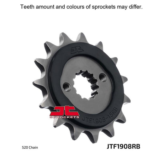 JT Sprockets Rubber Cushioned Front Sprocket - JTF1908.15RB - 520 Pitch