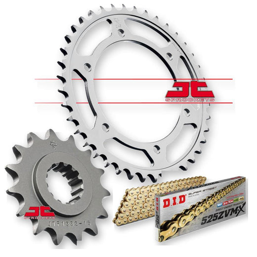 JT Sprockets JTF1332.17 and JTR312.40 timing chain sprockets with DID525ZVMXGG108 chain for motorcycle engine timing system