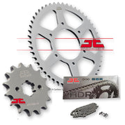 JT Sprockets JTF1550.14, JTR1844.48, and JTC428HDR132SL sprockets displayed in a detailed product image.