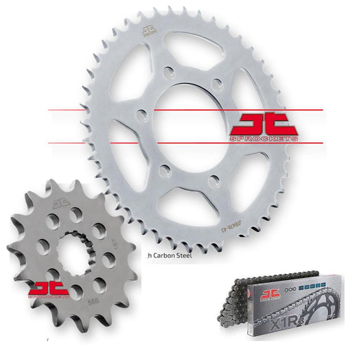 JT Sprockets JTF565.15, JTR478.46, JTC520X1R3-114DL sprockets shown in a close-up image.
