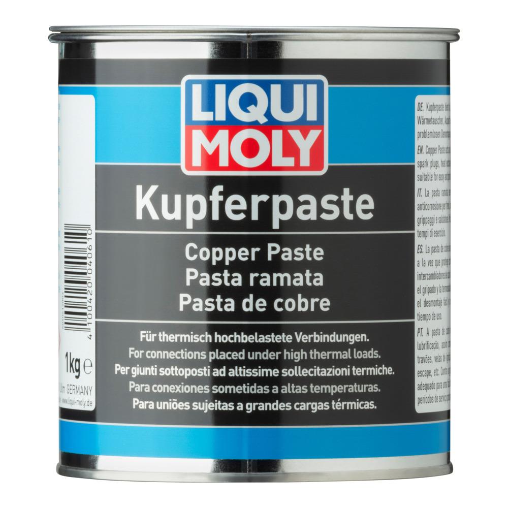 Liqui Moly Copper Paste 1kg container showing the copper paste product with label and packaging details