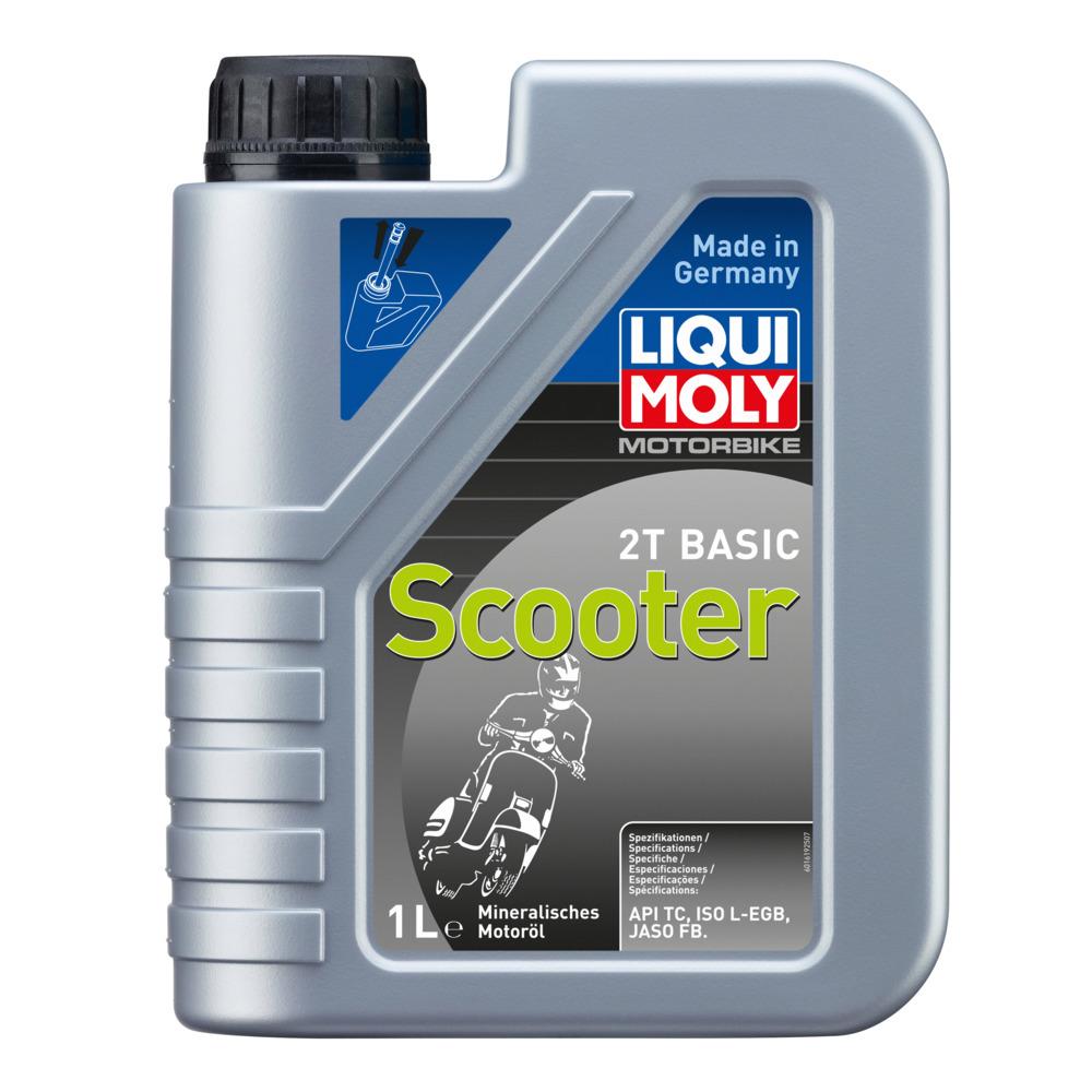 Liqui Moly Motorbike 2T Basic Scooter 1L motor oil bottle for 2-stroke scooters and motorcycles