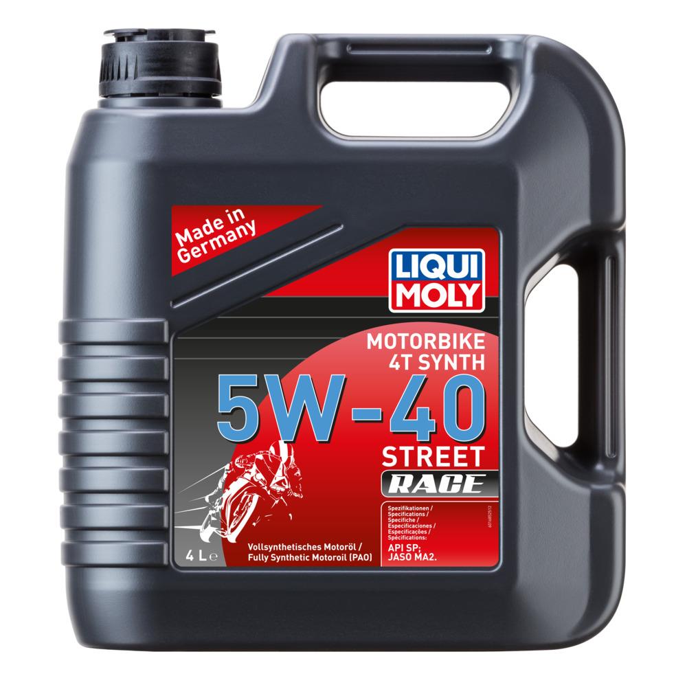Liqui Moly Motorbike 4T Synth 5W-40 Street Race synthetic motorcycle engine oil 4-liter container