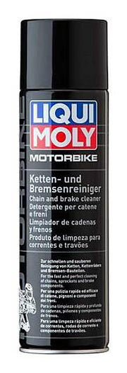 Liqui Moly Motorbike Chain and Brake Cleaner 500ml spray bottle, used for cleaning motorcycle chains and brake parts.