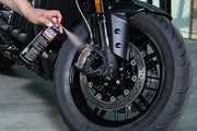 Liqui Moly Motorbike Chain and Brake Cleaner 500ml bottle with spray nozzle for cleaning motorcycle chains and brake parts.